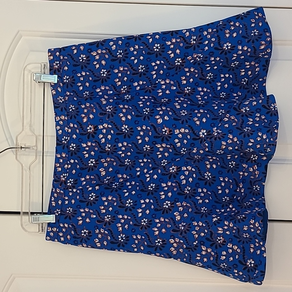 J. Crew Blue Floral A-Line Skirt
